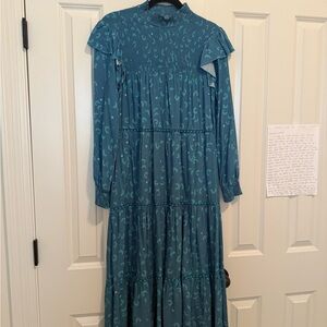 Chic Teal Long Sleeve Dress